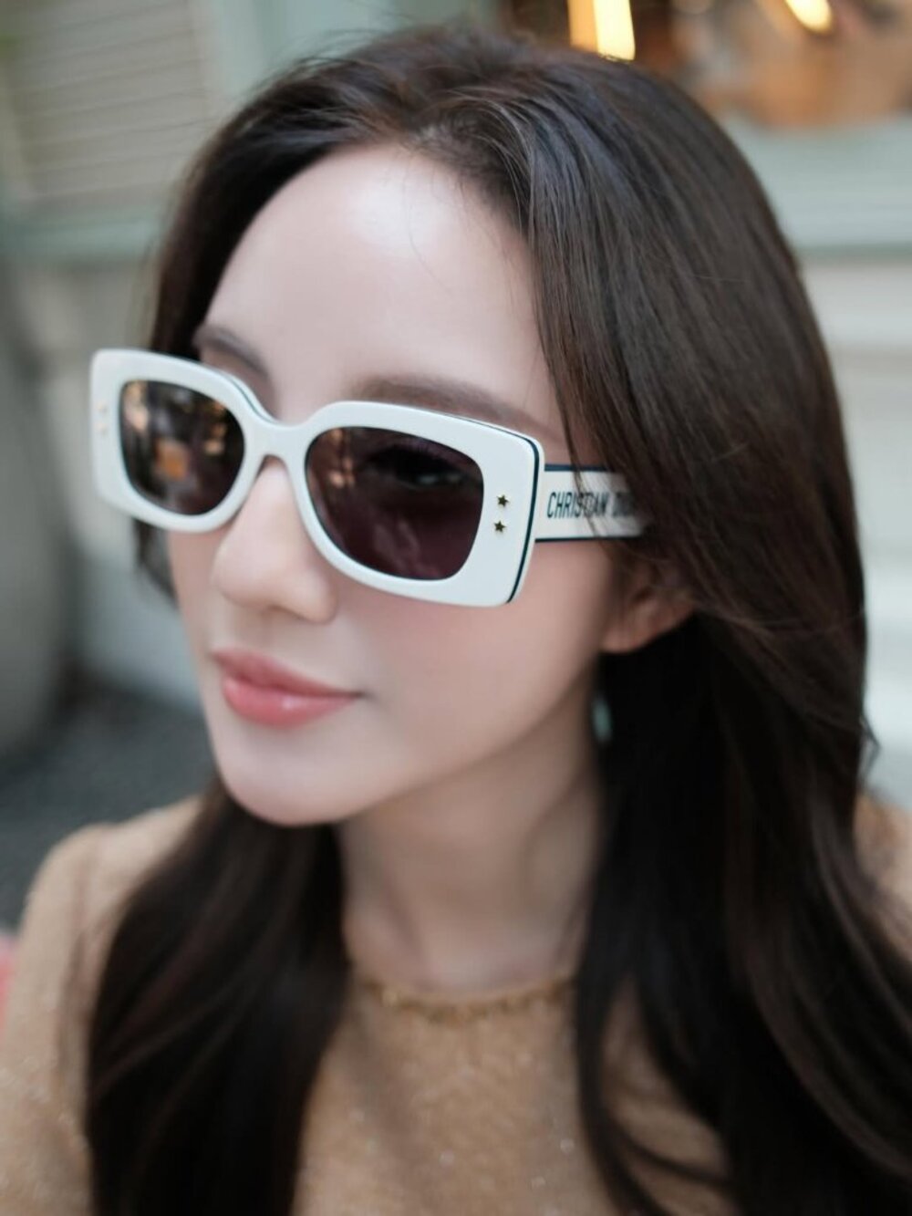 Dior DIORPACIFIC S1U 95B0 Rectangle Sunglasses – Ivory / Blue - Picture 6 of 13